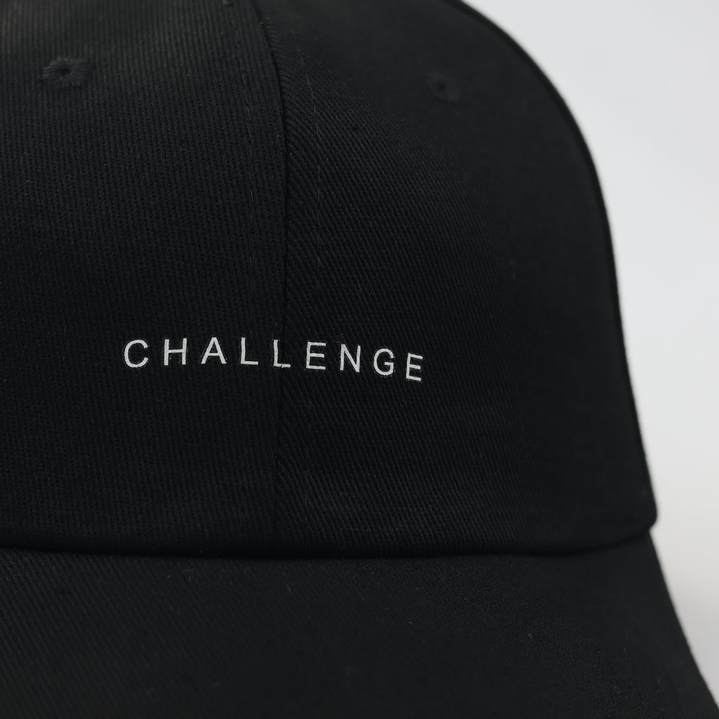 Vintage Black "CHALLENGE" Minimalist Baseball Cap - 54-56cm