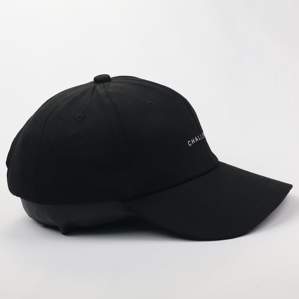 Vintage Black "CHALLENGE" Minimalist Baseball Cap - 54-56cm