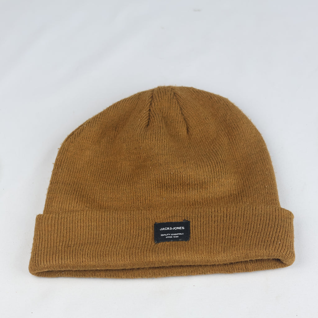 Thrifted  Jack & Jones Brown Acrylic Watch Beanie Hat (Adult)