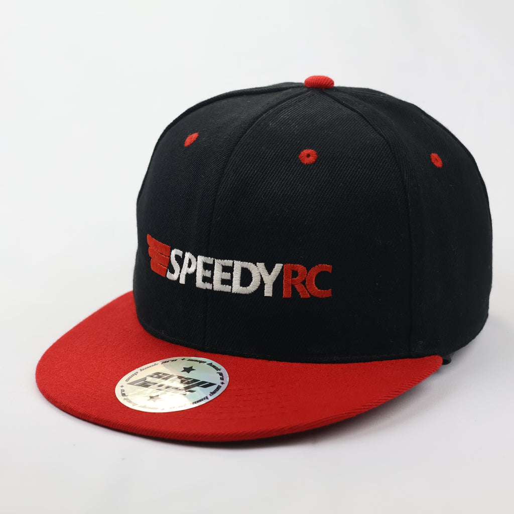 Vintage SpeedyRC Two-Tone Snapback - Red & Black Racing Cap