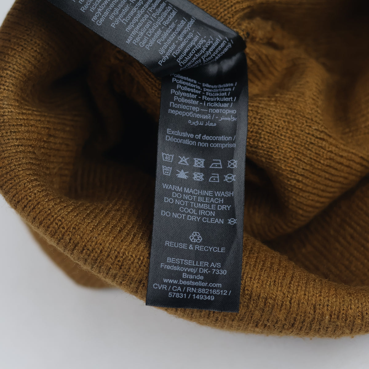 Thrifted  Jack & Jones Brown Acrylic Watch Beanie Hat (Adult)
