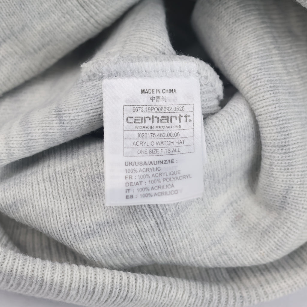 Thrifted Carhartt Knit Watch Hat Grey Heather Beanie (One Size Fits All)