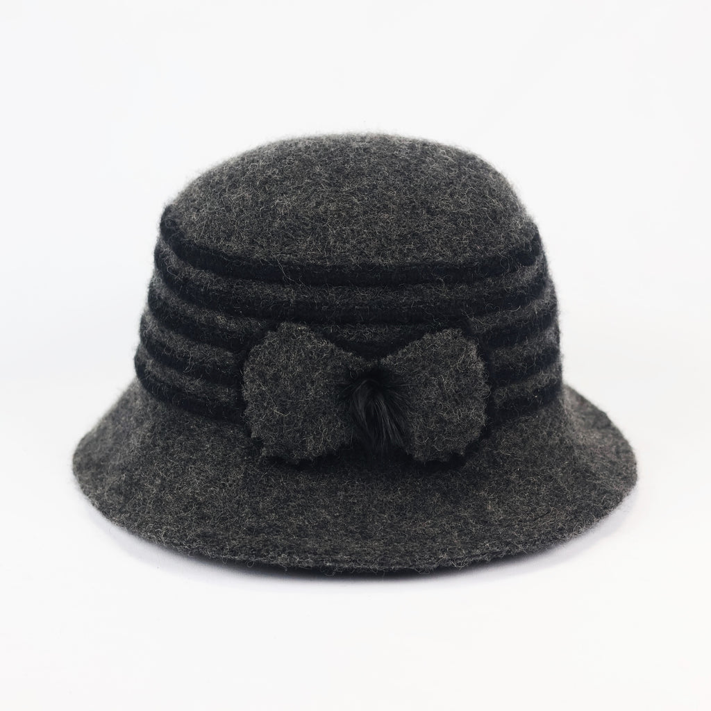 AGATHA Women’s Premium Brown Wool Winter Thrifted Hat - Warm Natural Knit Hat
