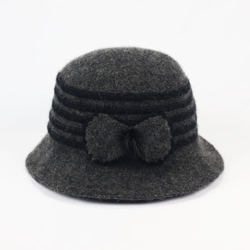 AGATHA Women’s Premium Brown Wool Winter Thrifted Hat - Warm Natural Knit Hat
