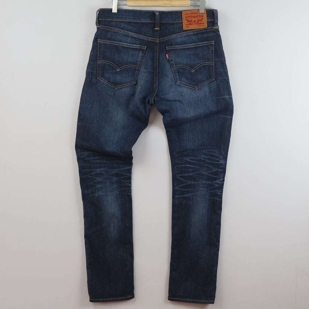 Thrifted Levi's 510 Dark Blue Skinny Denim Waist: 32/ J1097