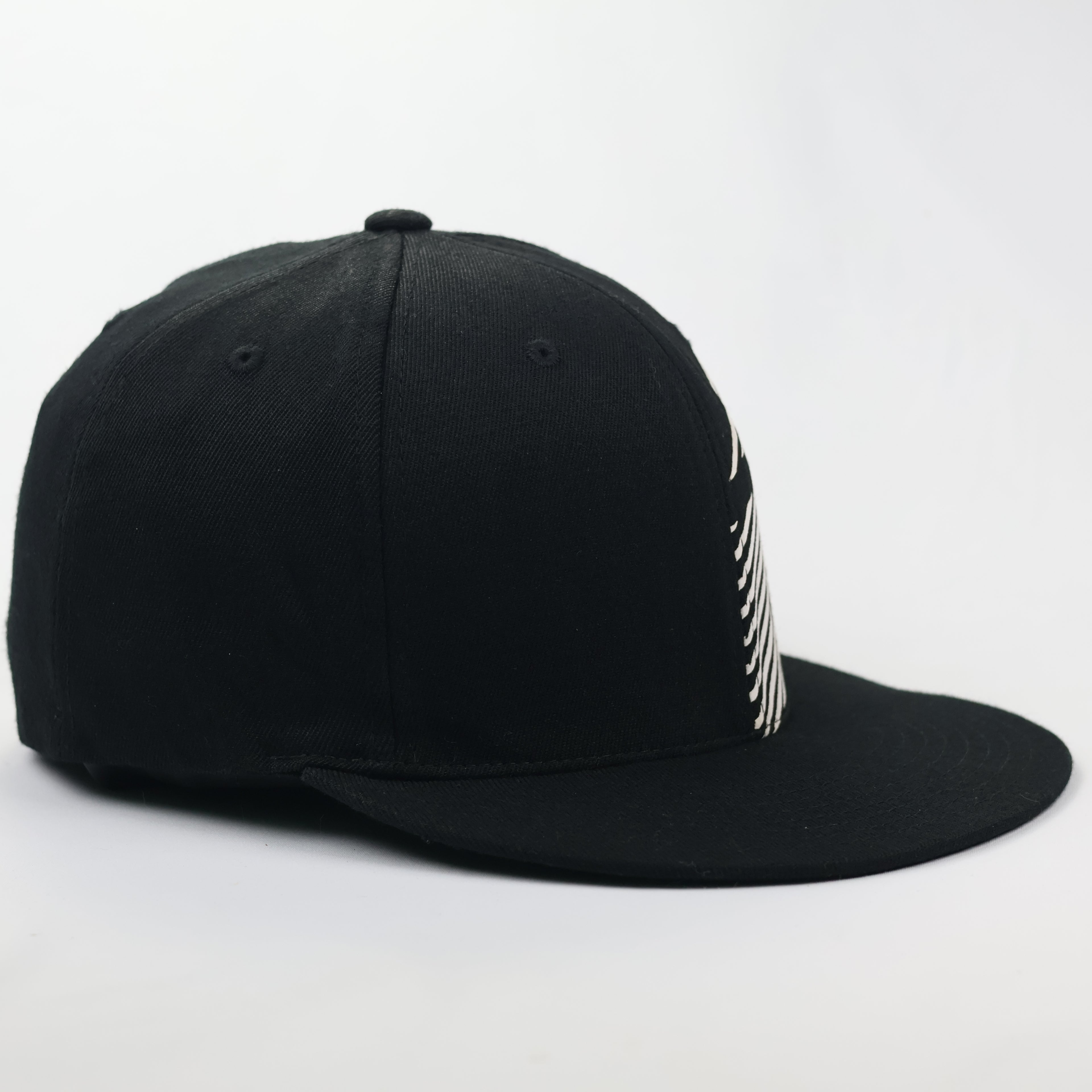 Retro ONE Industries Embroidered Moto Cap - Black & White S-M