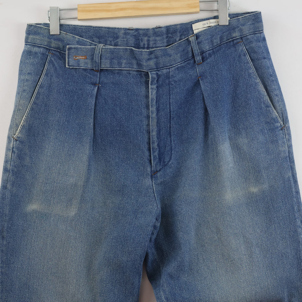 Thrifted Men's Baker Street 221 B Vintage Wash Denim Waist:34/ J1099