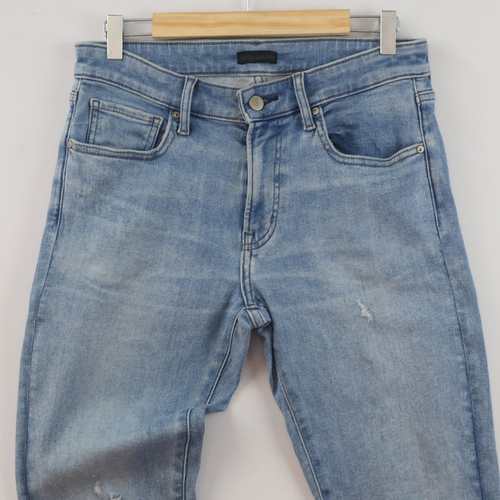Thrifted Uniqlo Jeans Light Wash Distressed Denim Waist: 30 inches/ J1100