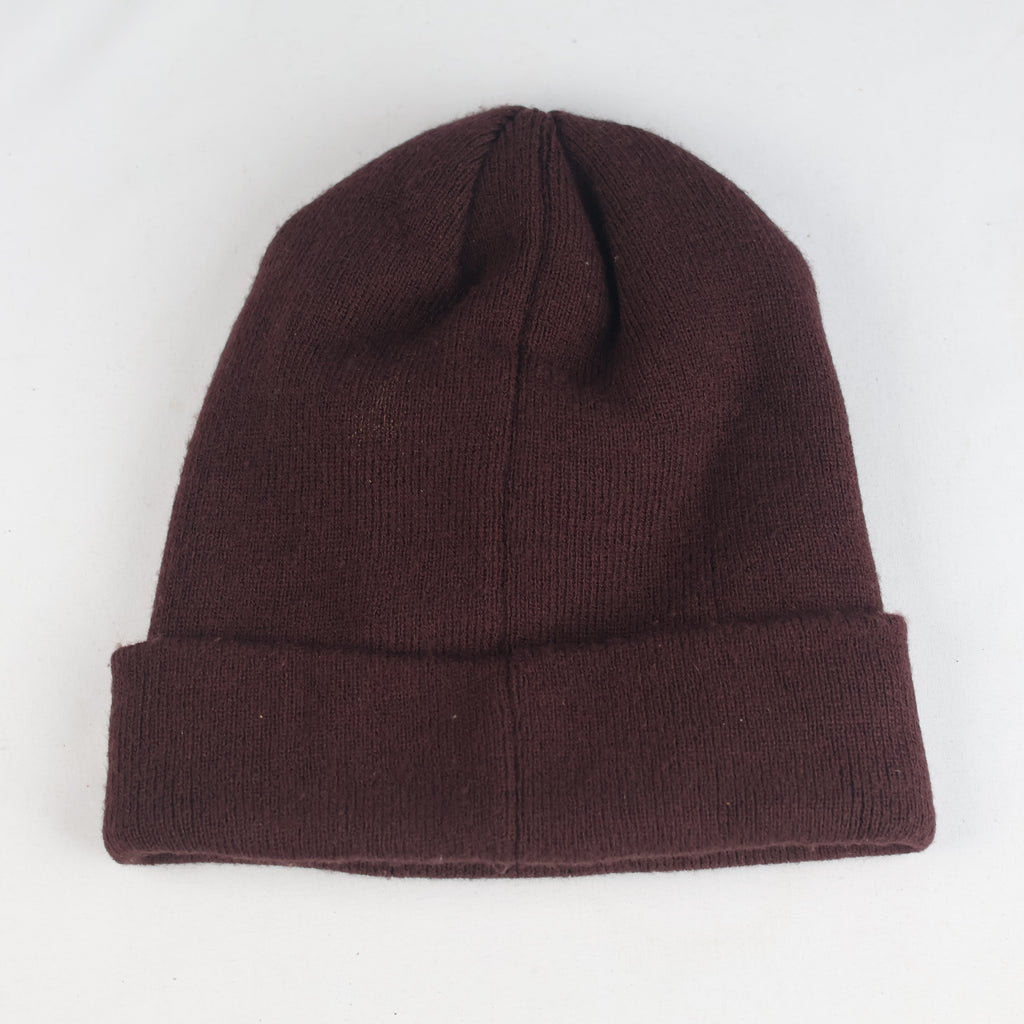 Thrifted Arctic Trek Maroon Ribbed Knit Beanie Hat