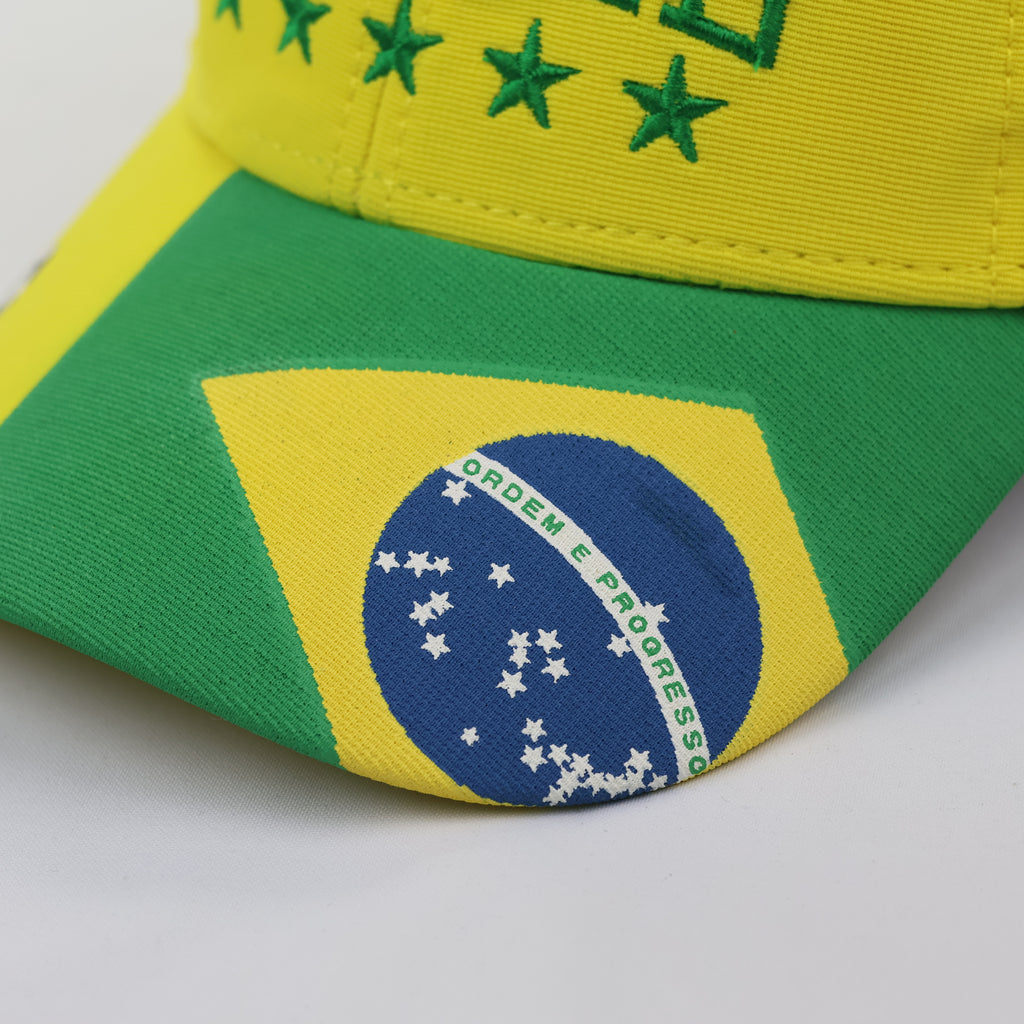 Vintage Brasil National Team Soccer Graphic Cap - Yellow/Green