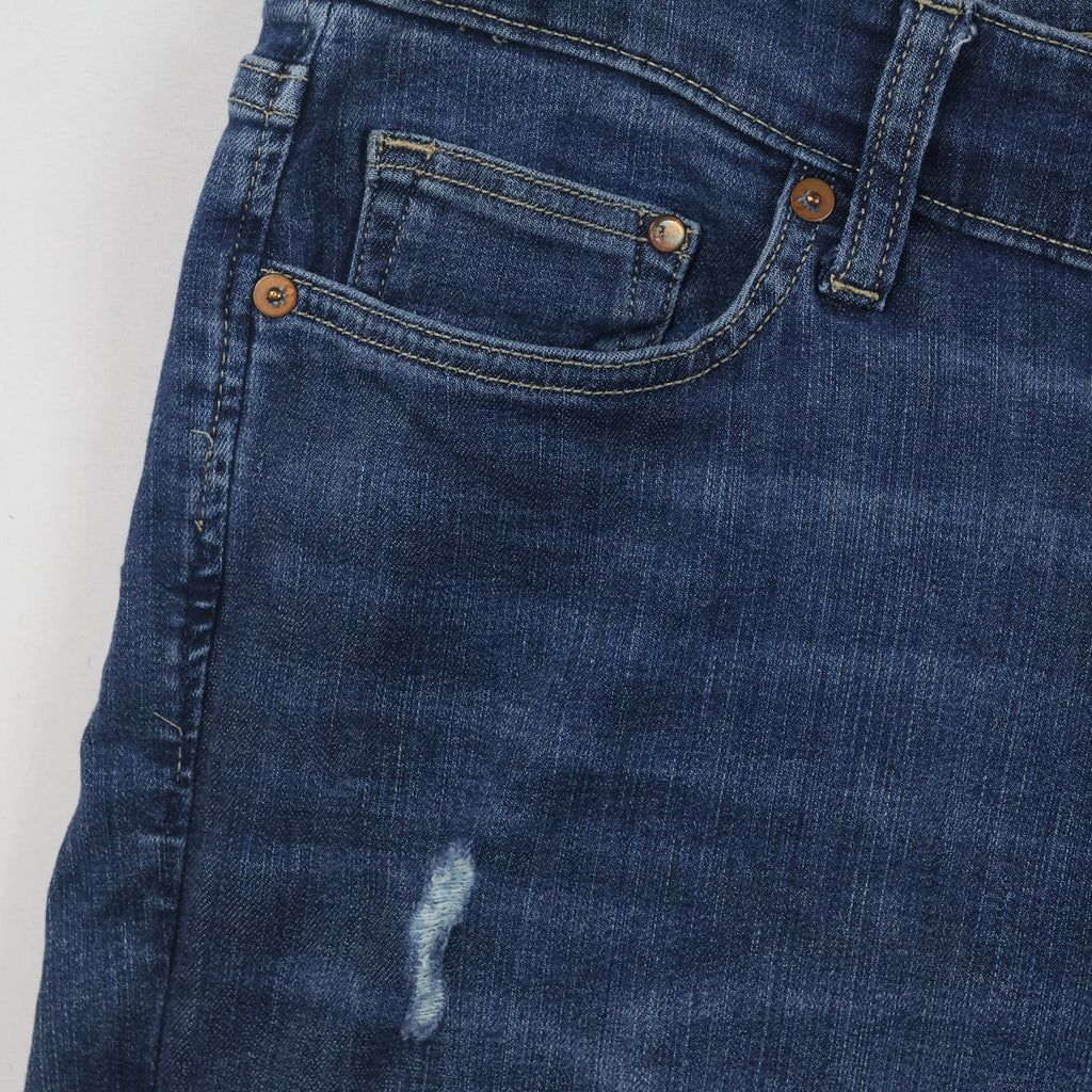 Thrifted H&M & Denim Straight Regular Fit Distressed Blue Jeans Waist:36/ J1101