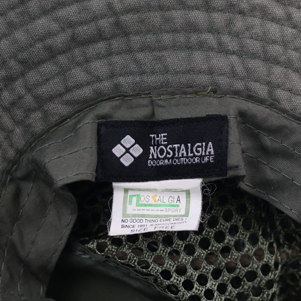 Nostalgia Sport Outdoor Life Safari Thrifted Hat - Olive Drab Fisherman Cap