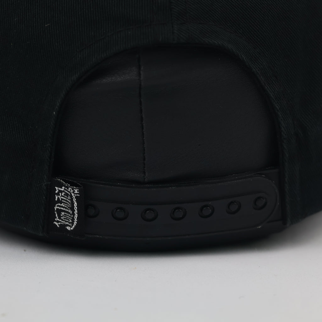 Authentic Von Dutch Oval Logo Thrifted Hat - Black Cotton Twill Performance Hat