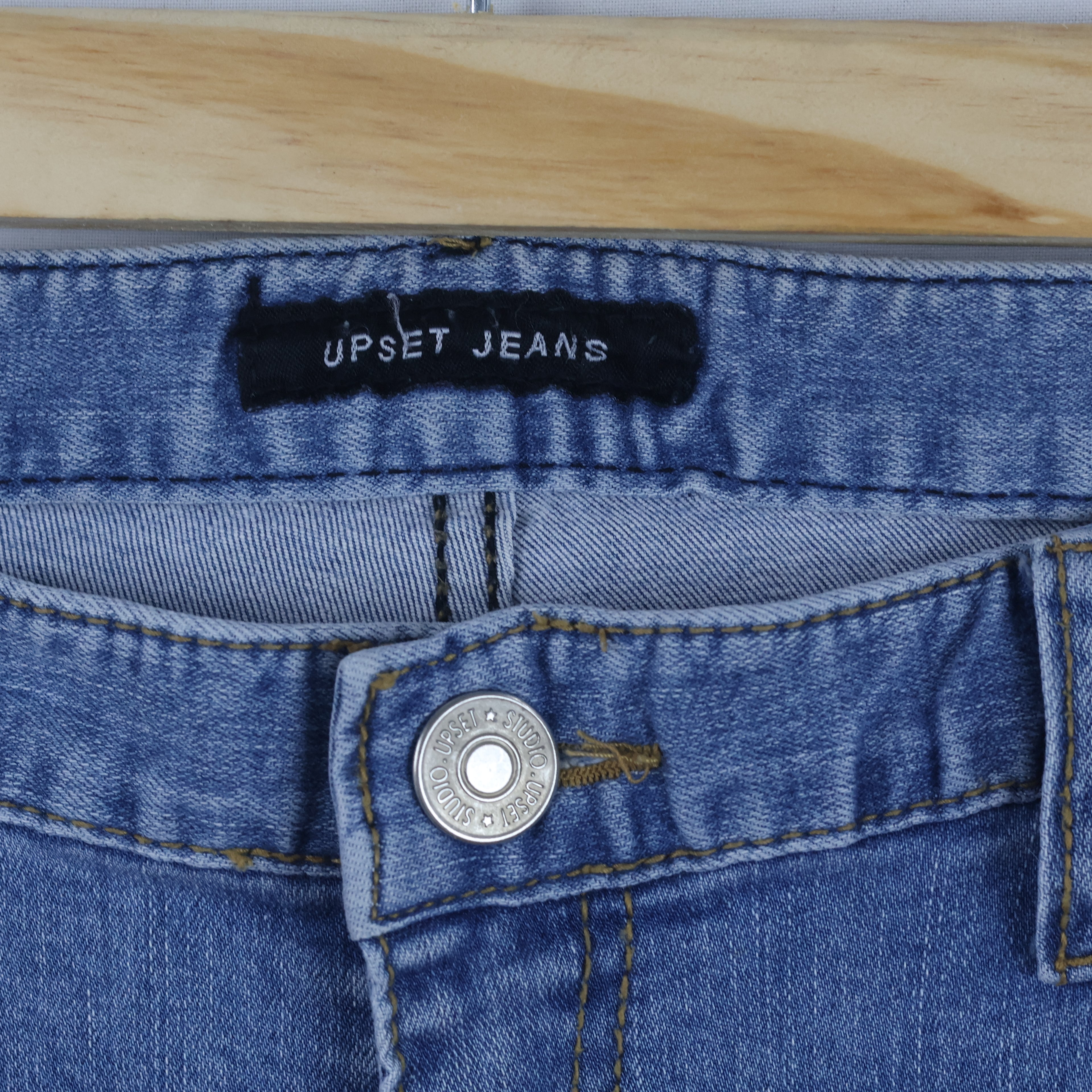 Upset Jeans 100% Cotton Raw Hem Light Blue Jeans Waist:32/ J1104
