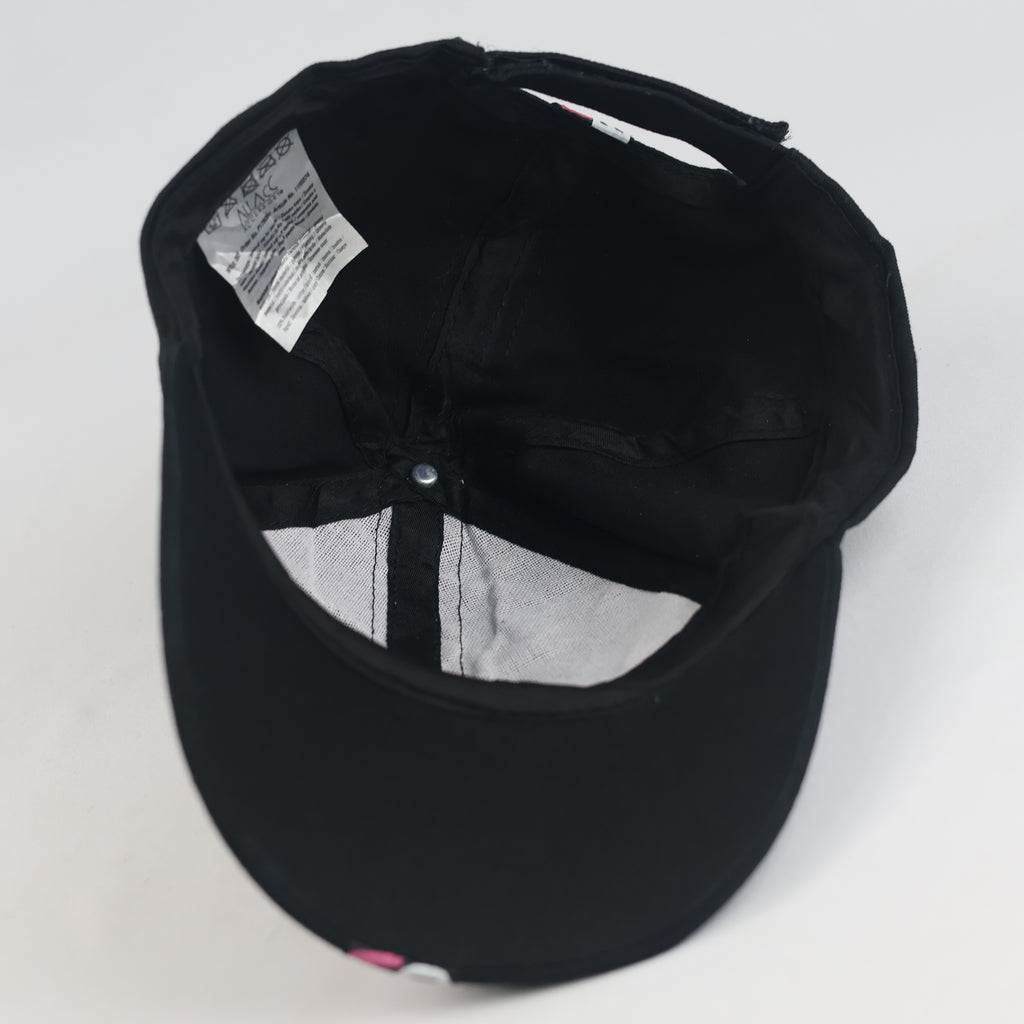 Thrifted Black Cotton Cap with Pink Love Stripe Visor | 11037