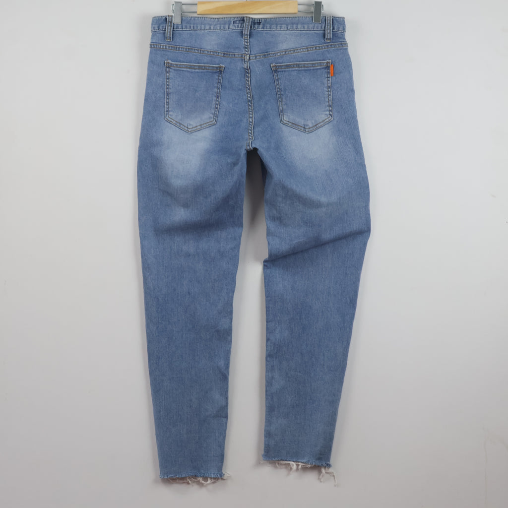 Upset Jeans 100% Cotton Raw Hem Light Blue Jeans Waist:32/ J1104