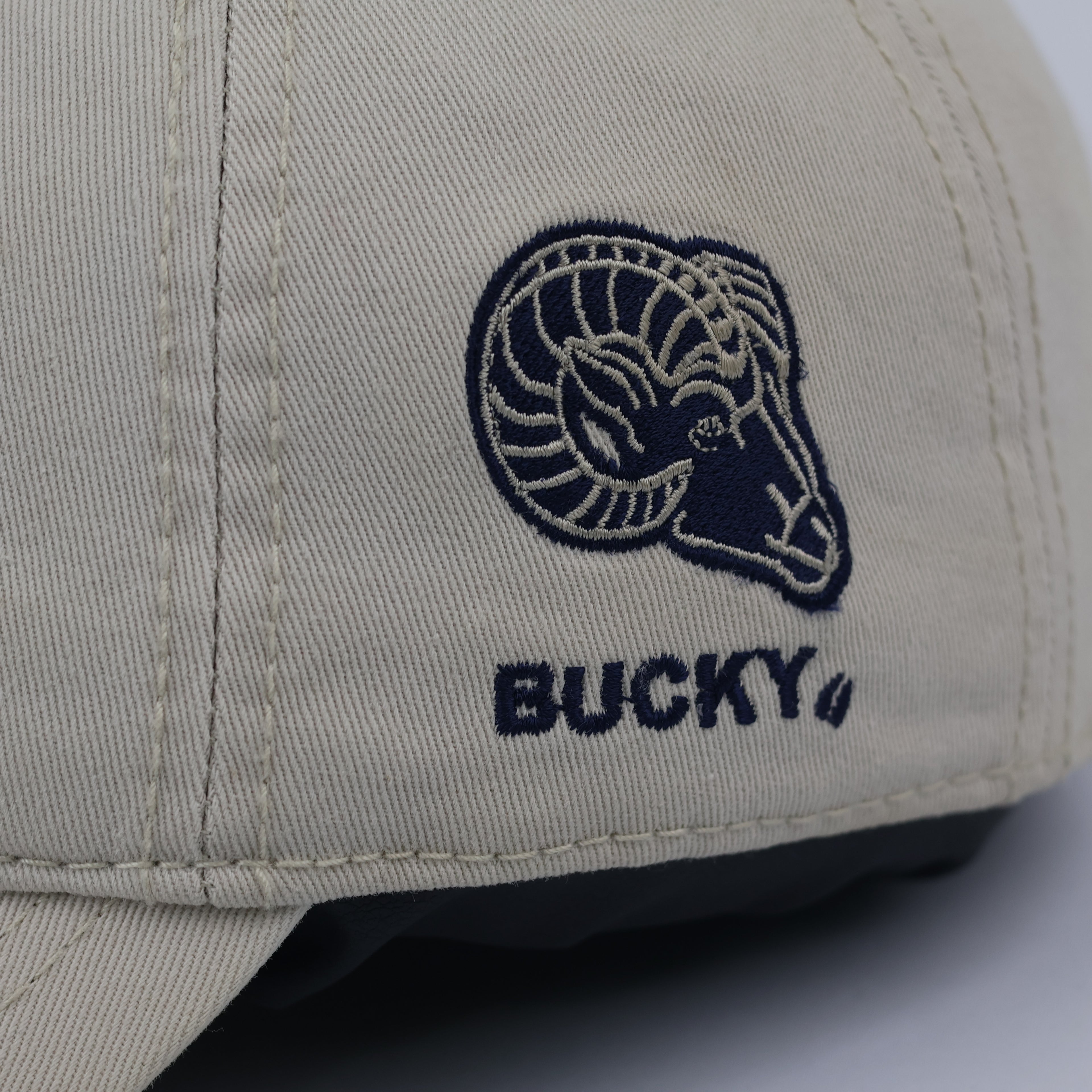 Vintage ATSU Bucky the Ram Embroidered Khaki Baseball Thrifted Cap