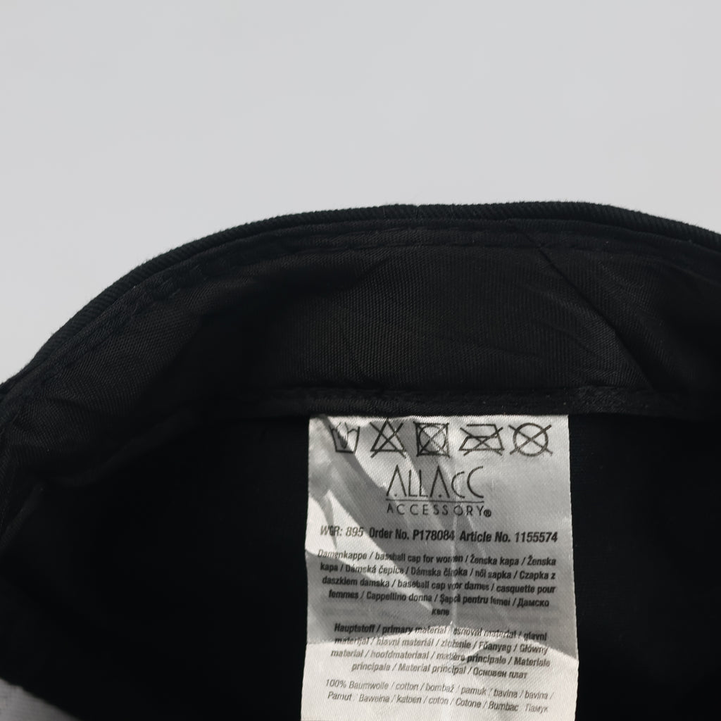 Thrifted Black Cotton Cap with Pink Love Stripe Visor | 11037