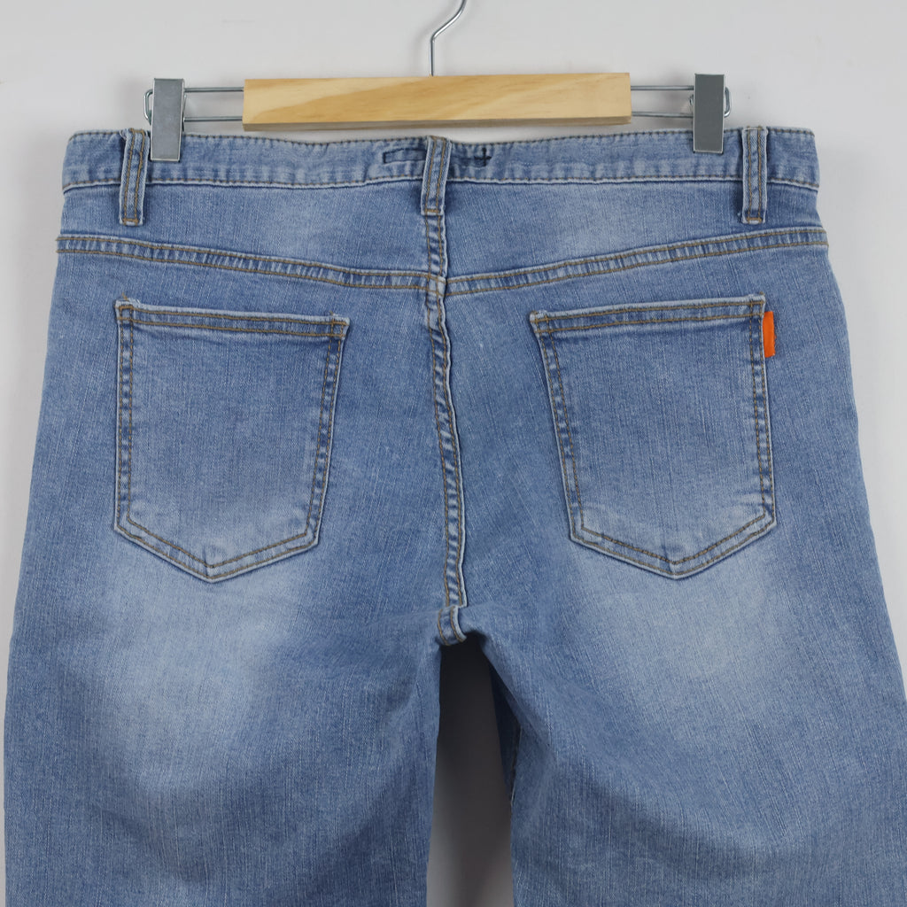 Upset Jeans 100% Cotton Raw Hem Light Blue Jeans Waist:32/ J1104