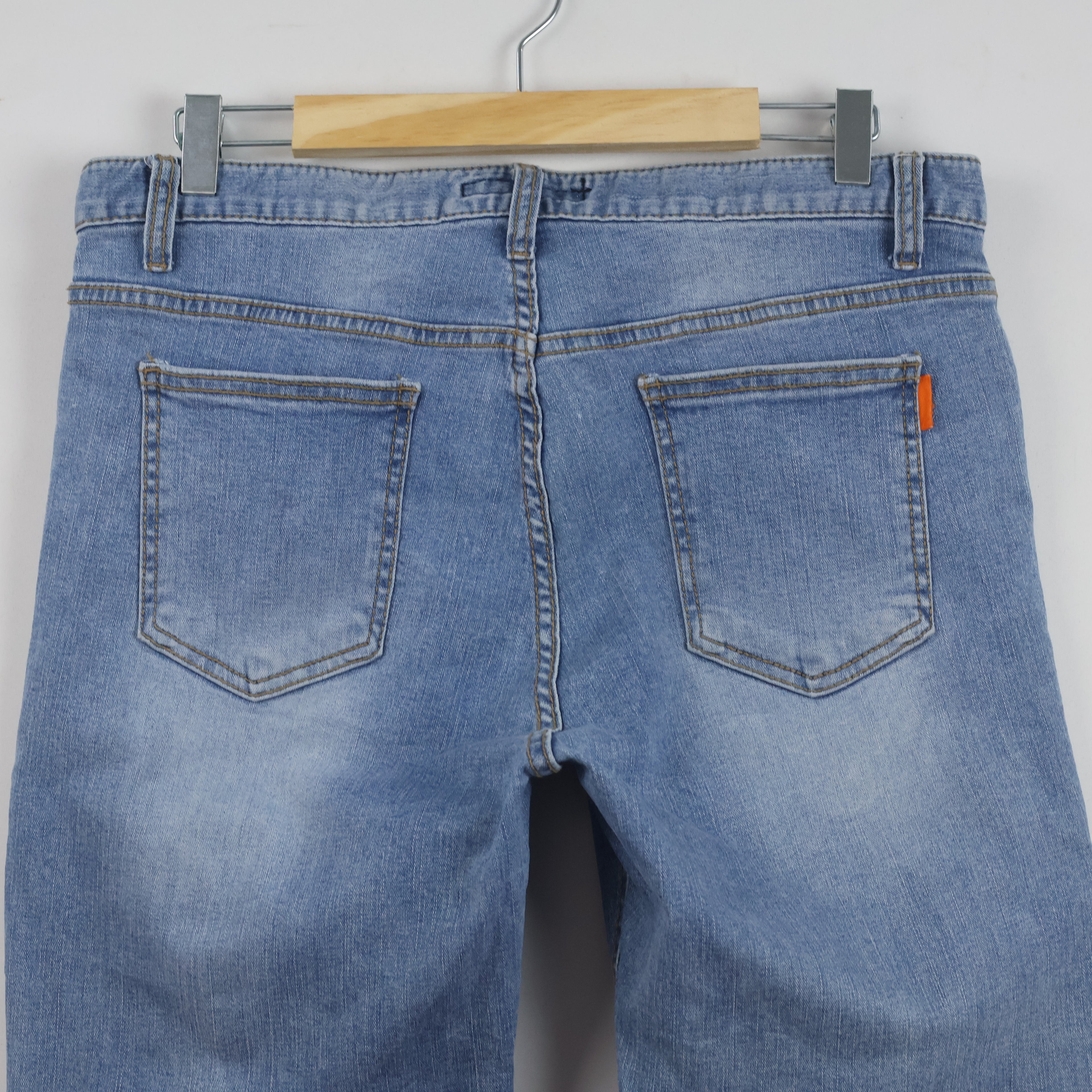 Upset Jeans 100% Cotton Raw Hem Light Blue Jeans Waist:32/ J1104