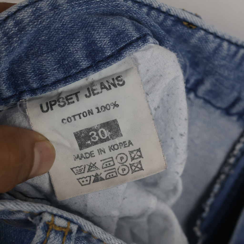 Upset Jeans 100% Cotton Raw Hem Light Blue Jeans Waist:32/ J1104