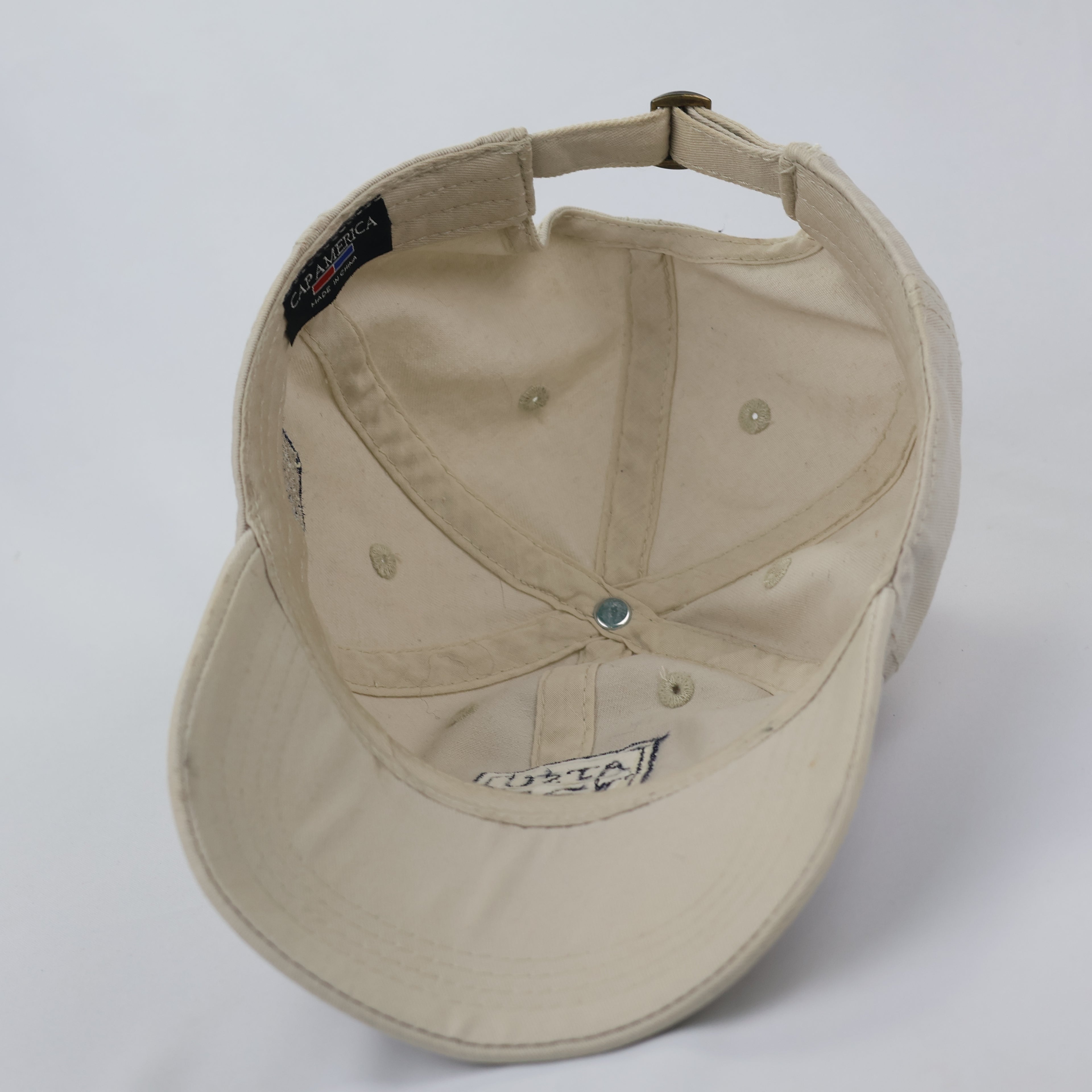 Vintage ATSU Bucky the Ram Embroidered Khaki Baseball Thrifted Cap