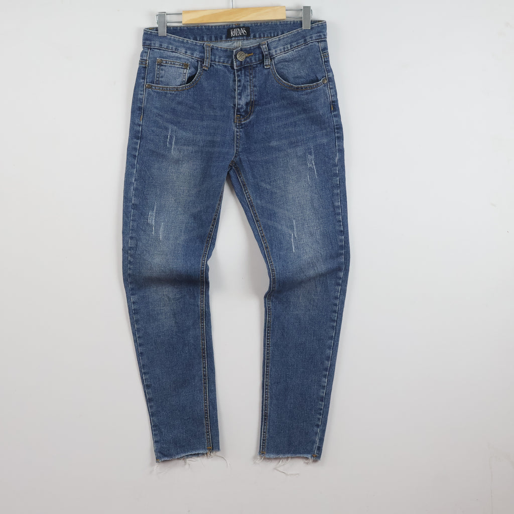 KJ Jeans 98% Cotton Raw Hem Blue Denim Pants Waist:30/ J1106