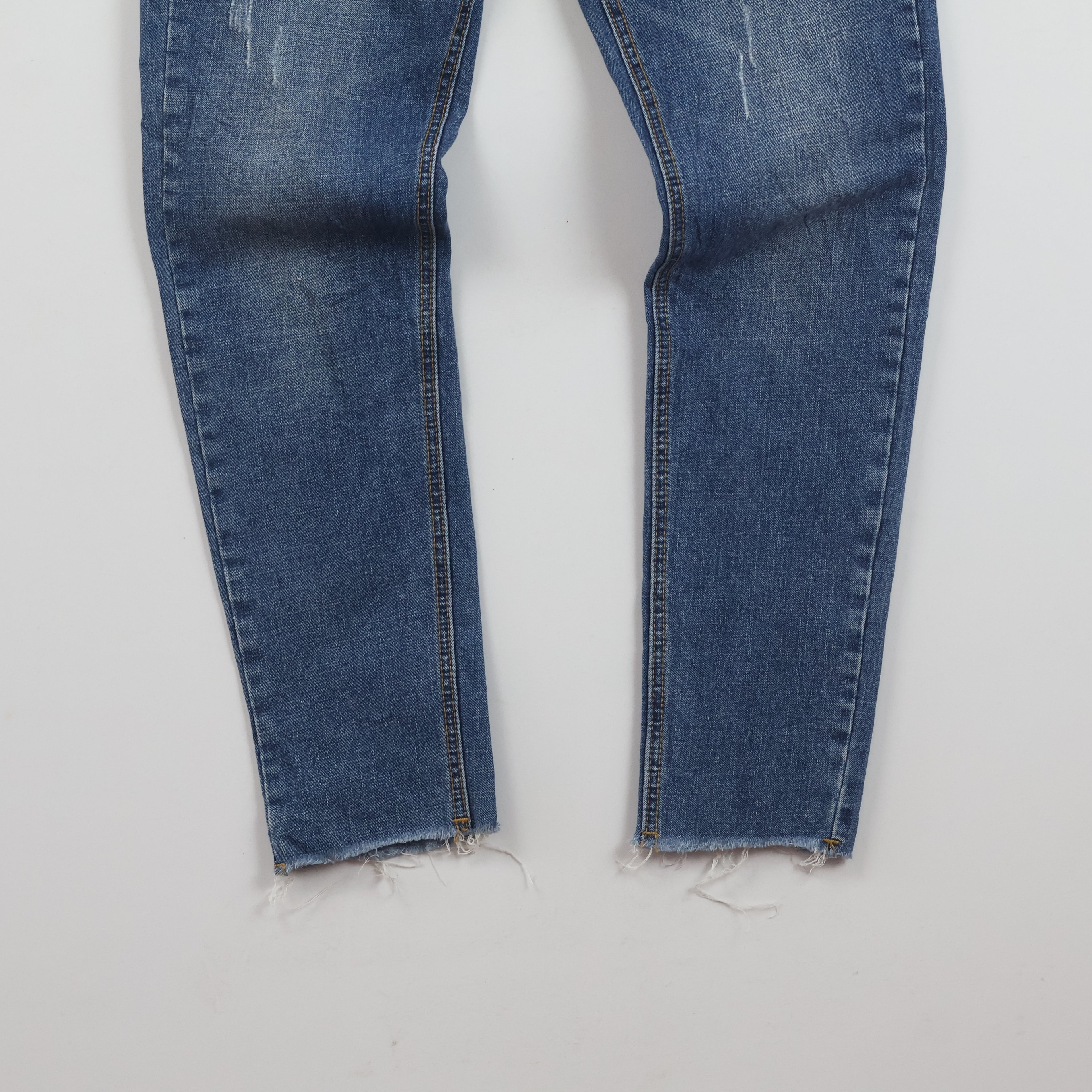 KJ Jeans 98% Cotton Raw Hem Blue Denim Pants Waist:30/ J1106