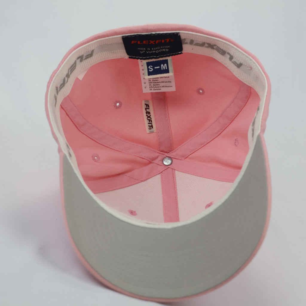 Cute Tuxedo Cat Heart Embroidery Pink Cap - Size S-M (56-57cm)