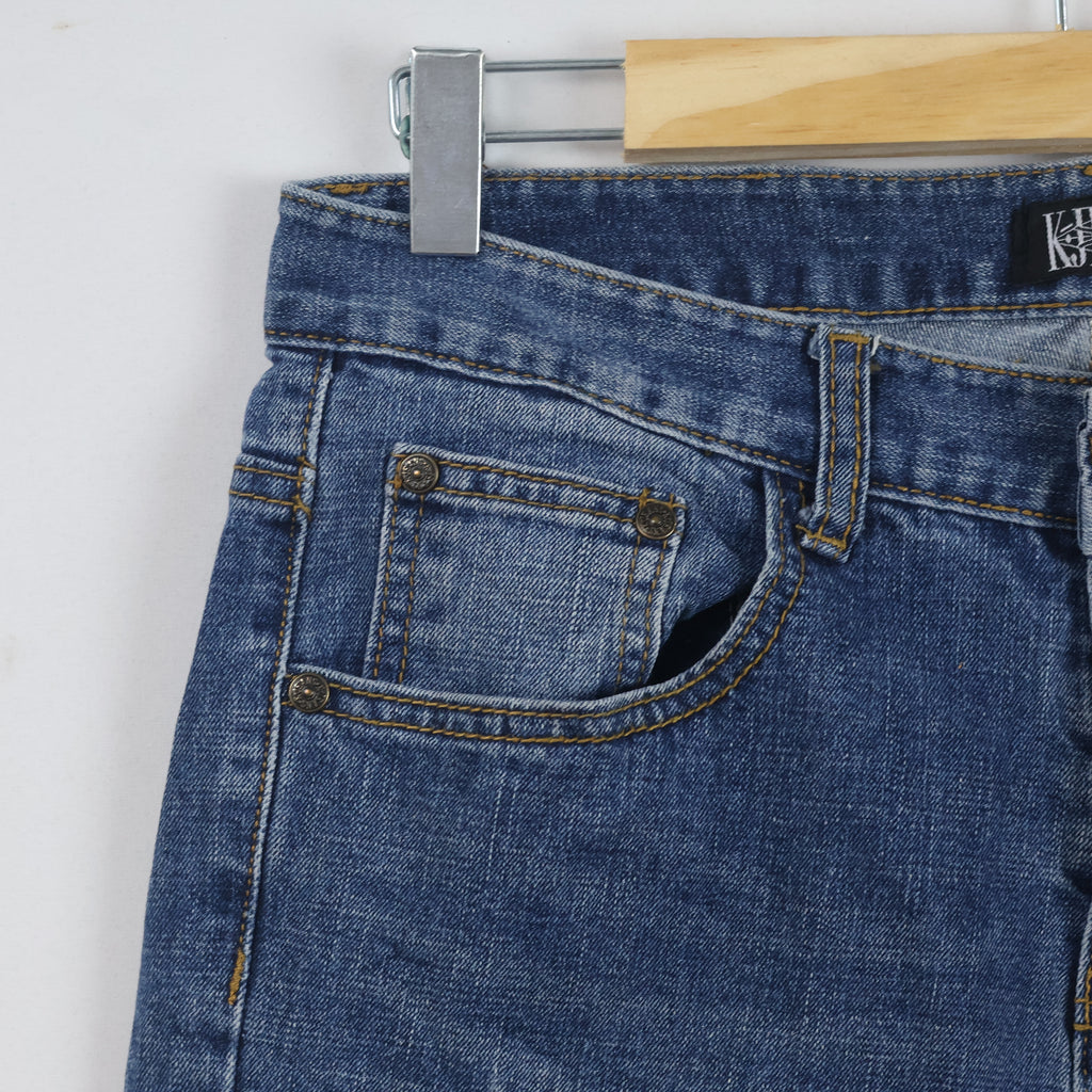 KJ Jeans 98% Cotton Raw Hem Blue Denim Pants Waist:30/ J1106