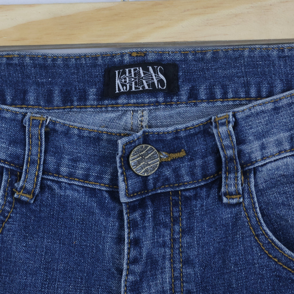 KJ Jeans 98% Cotton Raw Hem Blue Denim Pants Waist:30/ J1106
