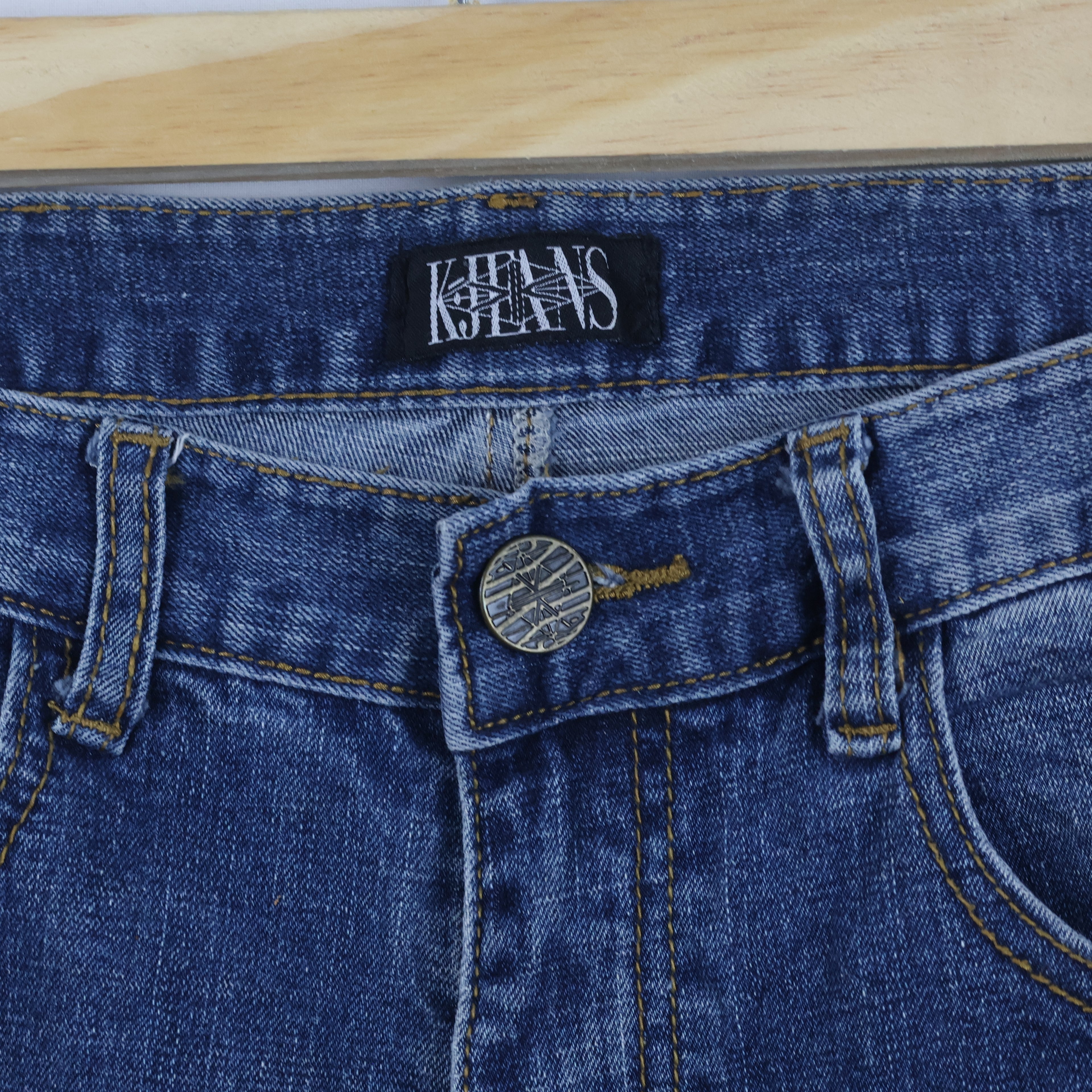 KJ Jeans 98% Cotton Raw Hem Blue Denim Pants Waist:30/ J1106