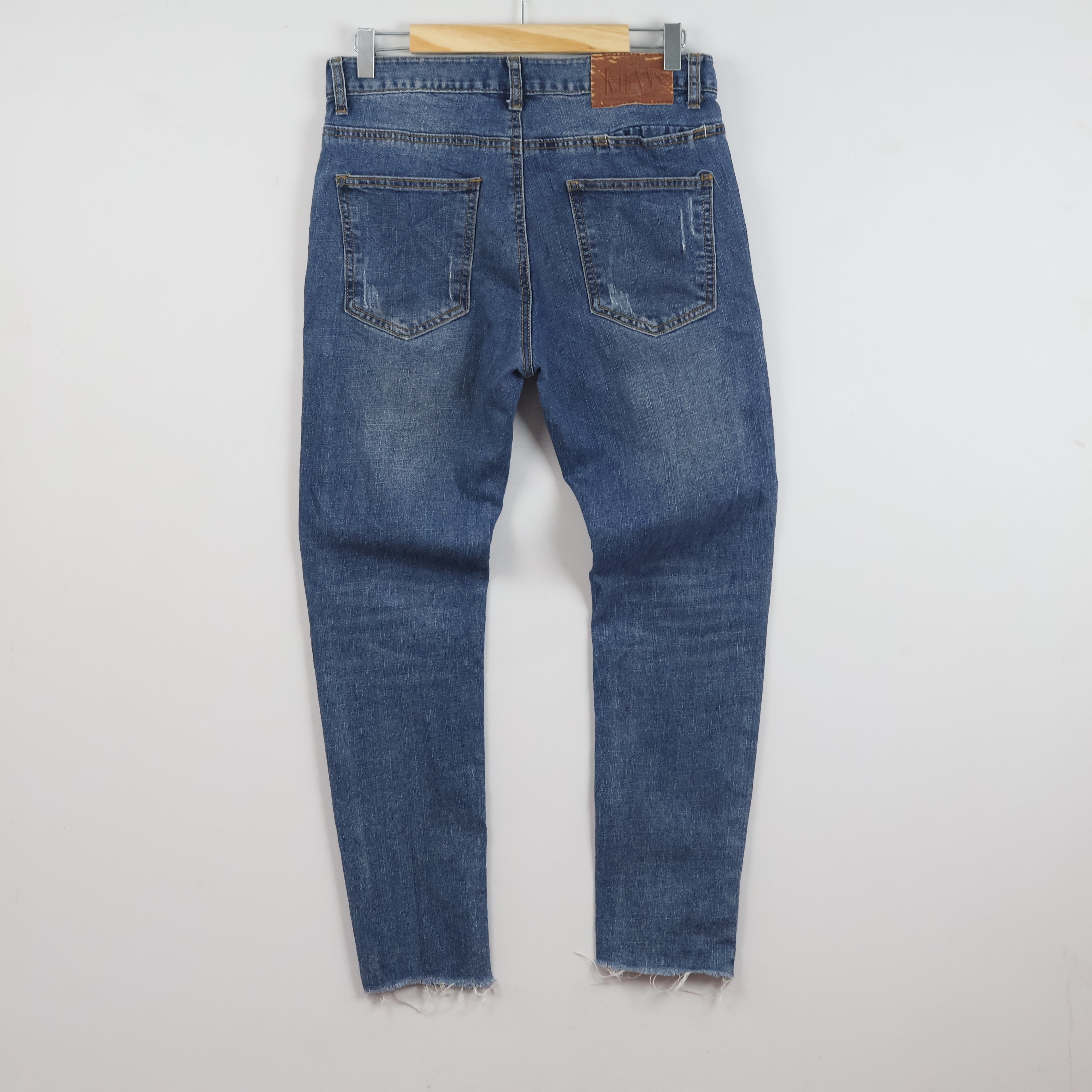 KJ Jeans 98% Cotton Raw Hem Blue Denim Pants Waist:30/ J1106