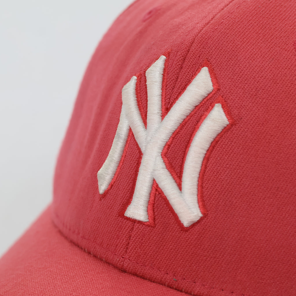 MLB Genuine Merchandise NY Yankees Thrifted  Hat - Red with Under-Brim Embroidery