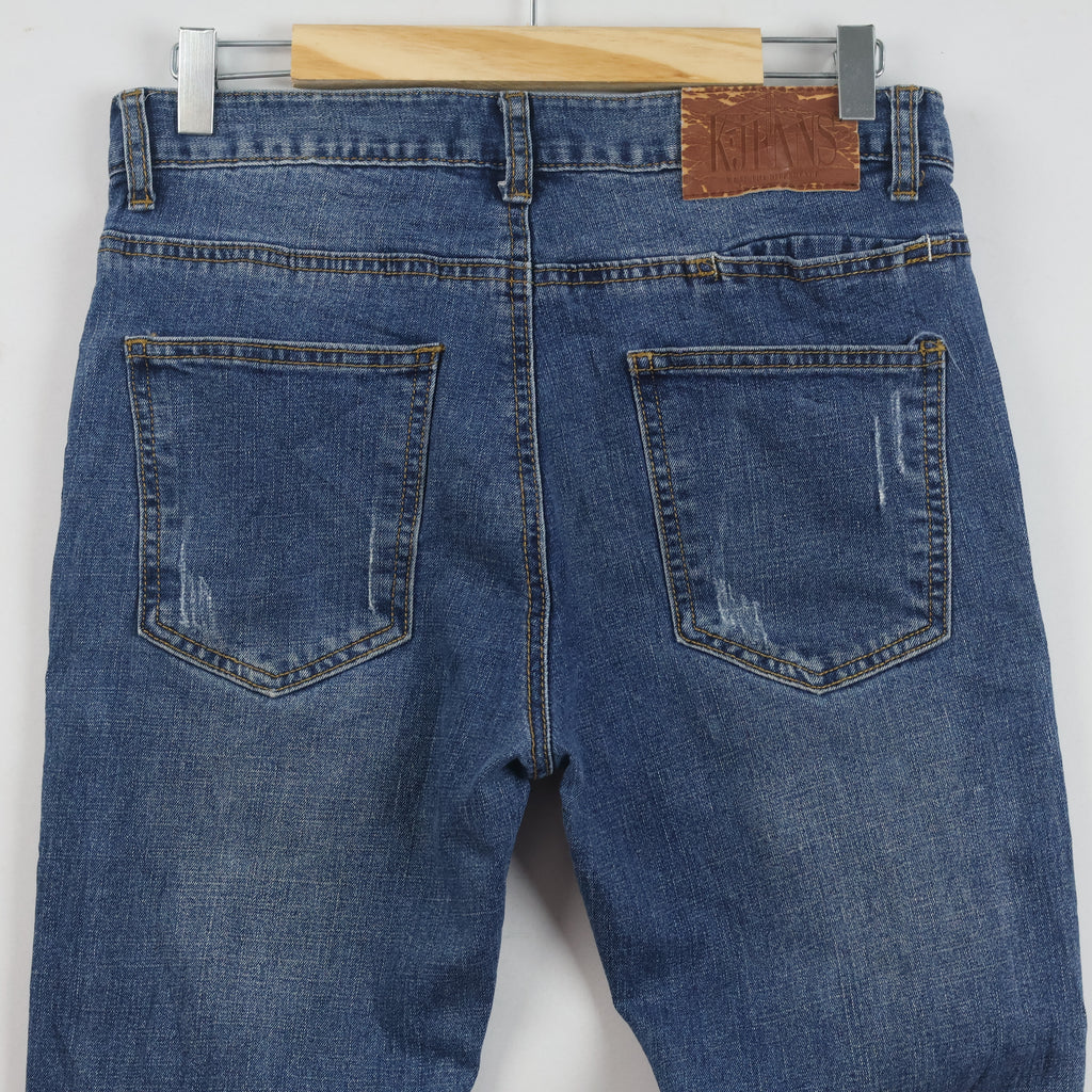 KJ Jeans 98% Cotton Raw Hem Blue Denim Pants Waist:30/ J1106