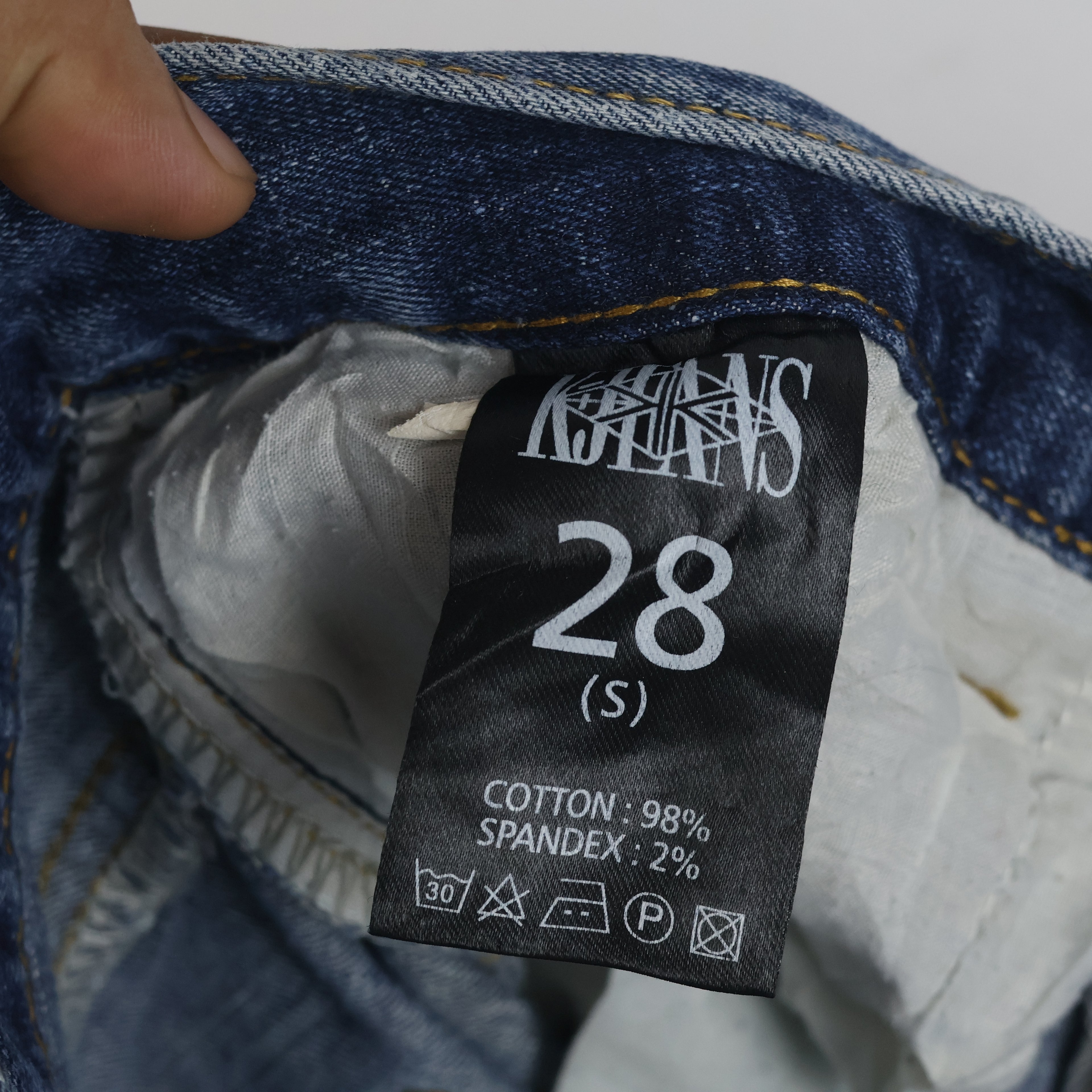 KJ Jeans 98% Cotton Raw Hem Blue Denim Pants Waist:30/ J1106