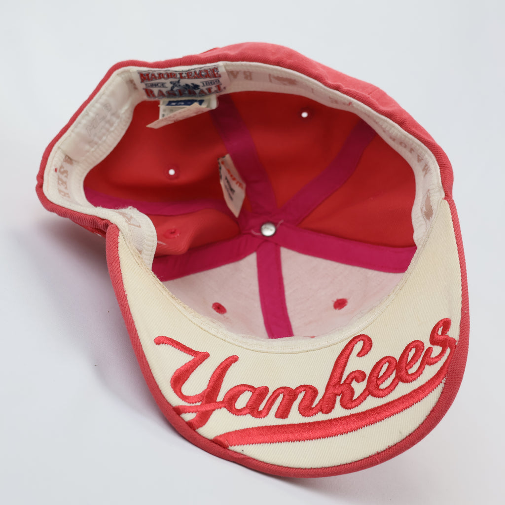 MLB Genuine Merchandise NY Yankees Thrifted  Hat - Red with Under-Brim Embroidery