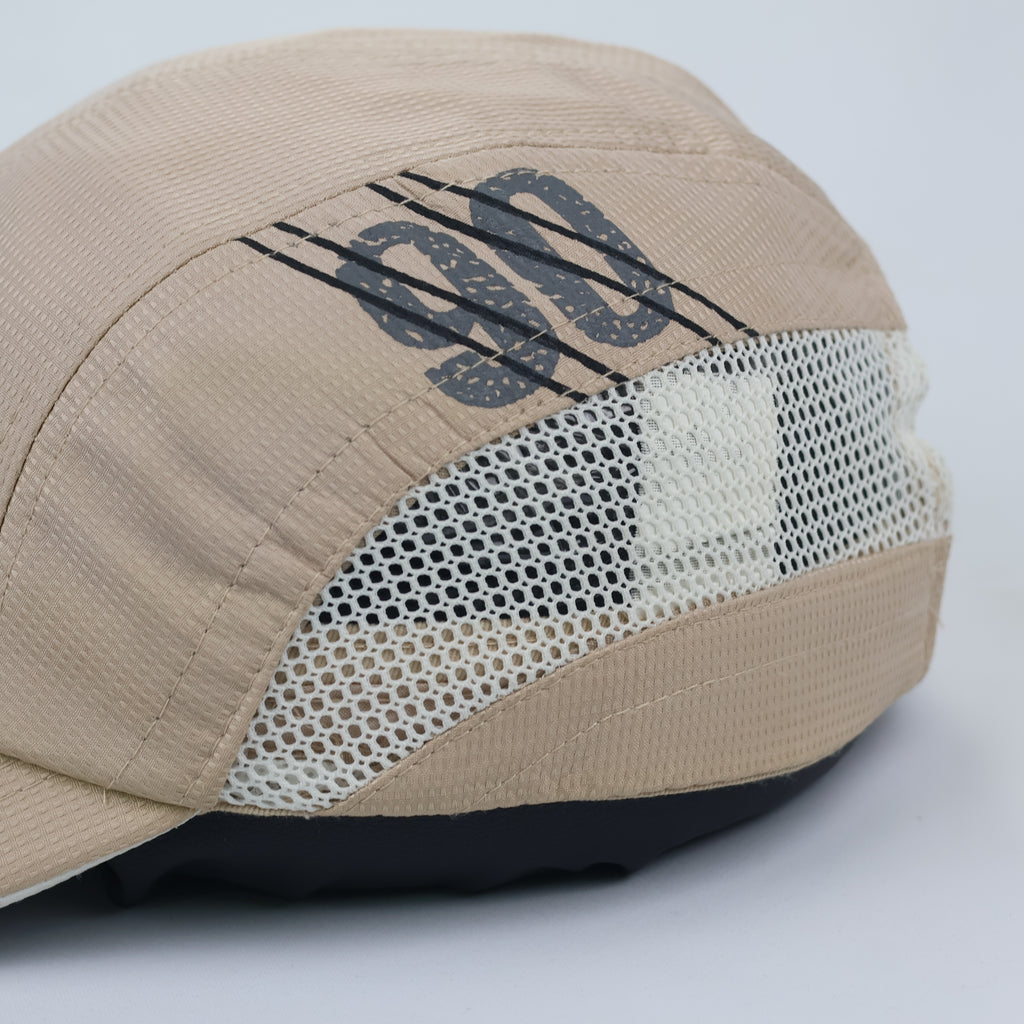 Smart Set "Sport" Embroidered Panel Hat - Beige Two-Tone Mesh Cap