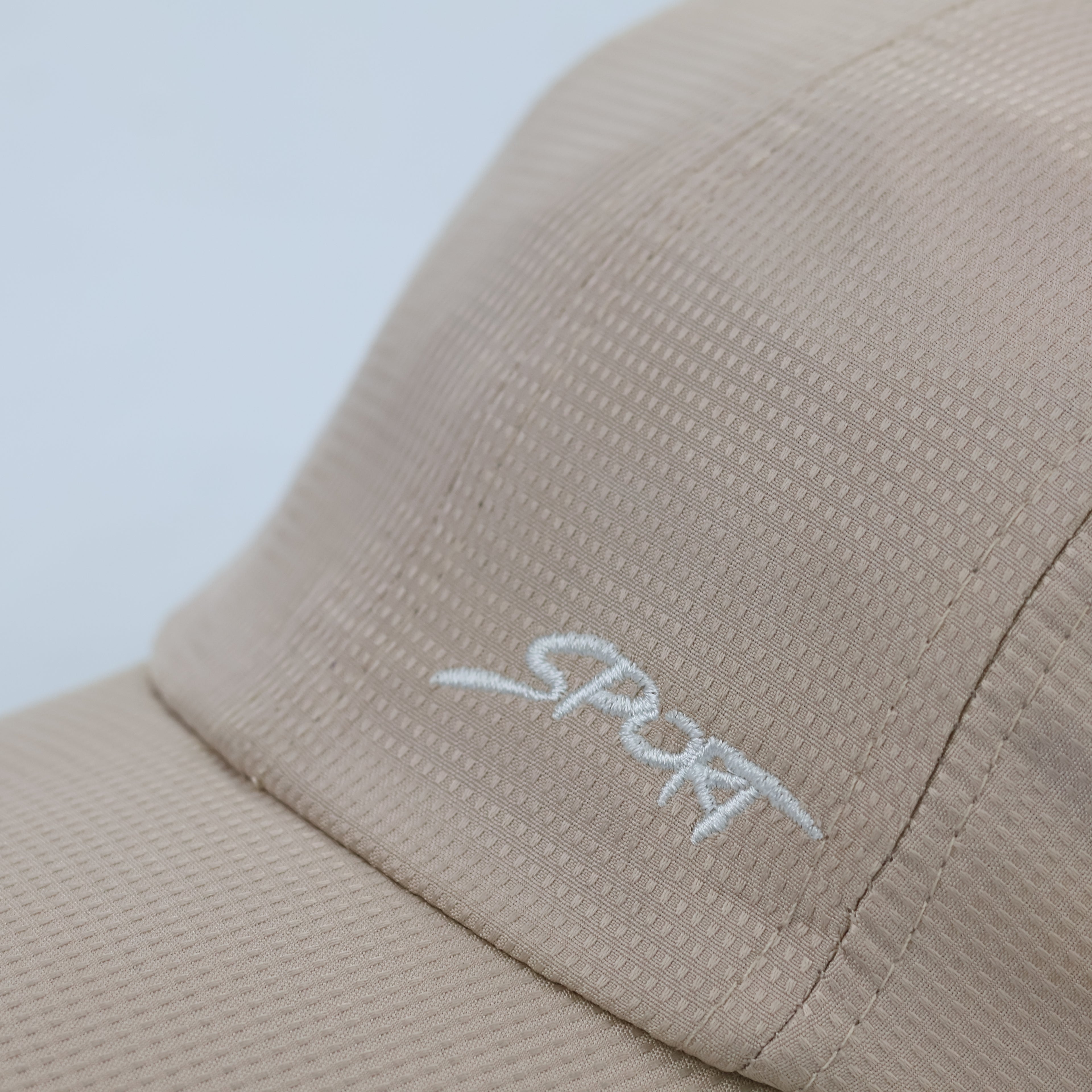 Smart Set "Sport" Embroidered Panel Hat - Beige Two-Tone Mesh Cap