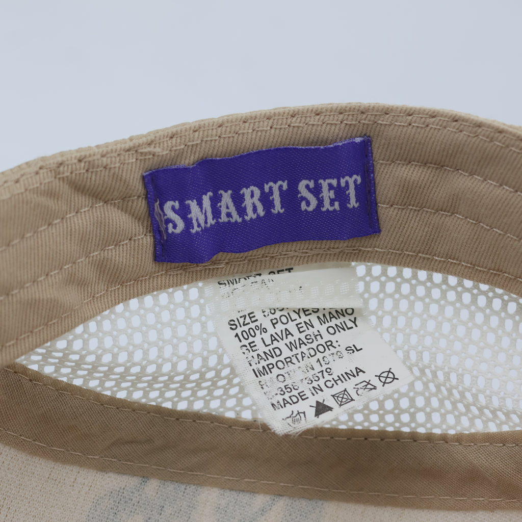 Smart Set "Sport" Embroidered Panel Hat - Beige Two-Tone Mesh Cap