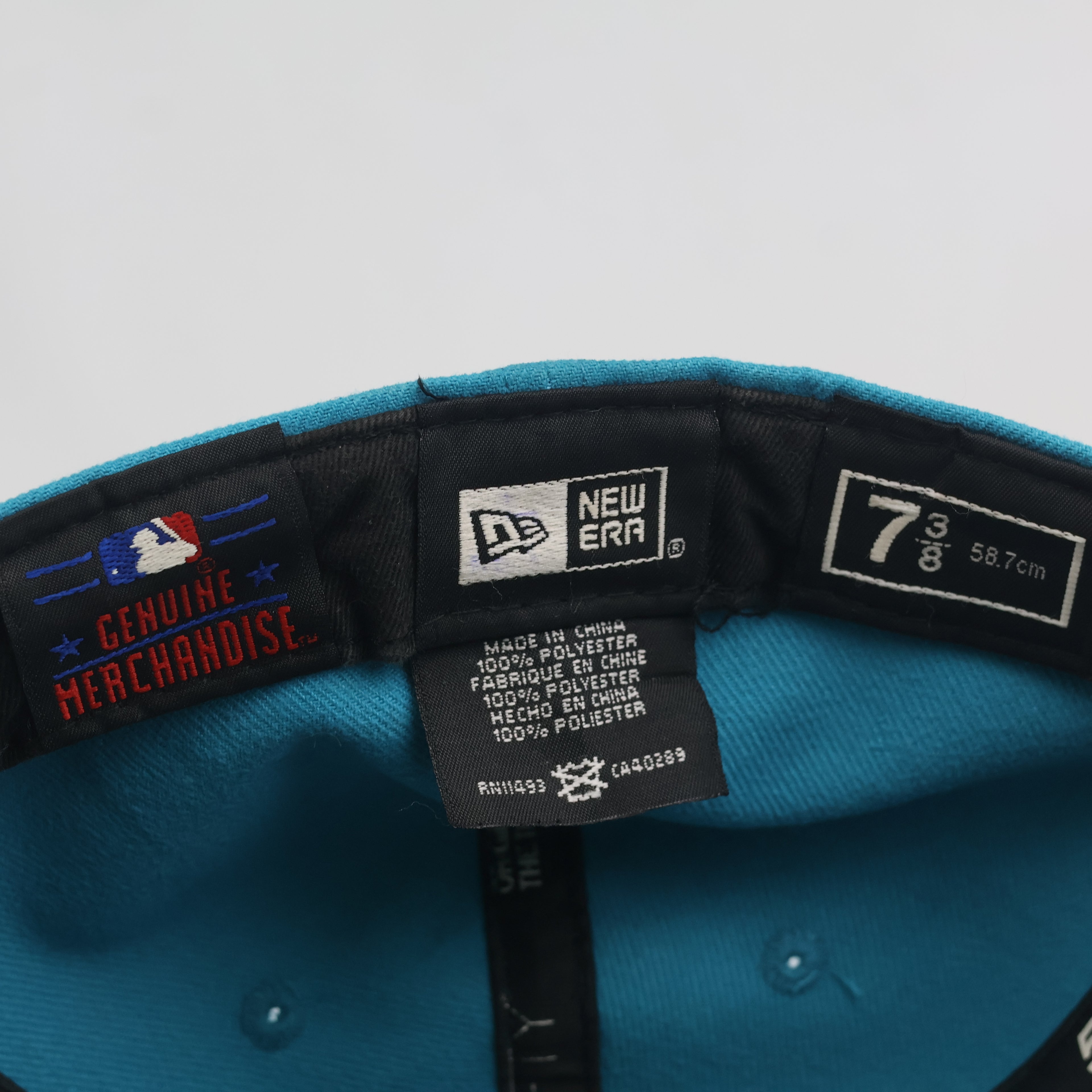 Thrifted Vintage New Era 59FIFTY LA Dodgers Two-Tone Teal Fitted Hat - Size 7 3/8
