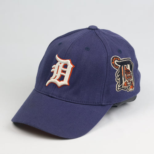 Thrifted Casad Sport Detroit Tigers Embroidered Side Patch Cap - Orange Underbrim