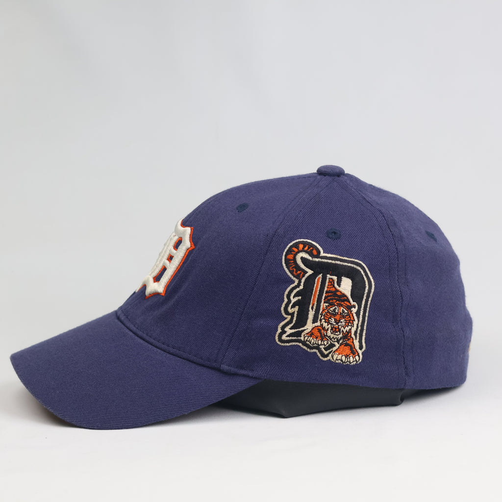 Thrifted Casad Sport Detroit Tigers Embroidered Side Patch Cap - Orange Underbrim