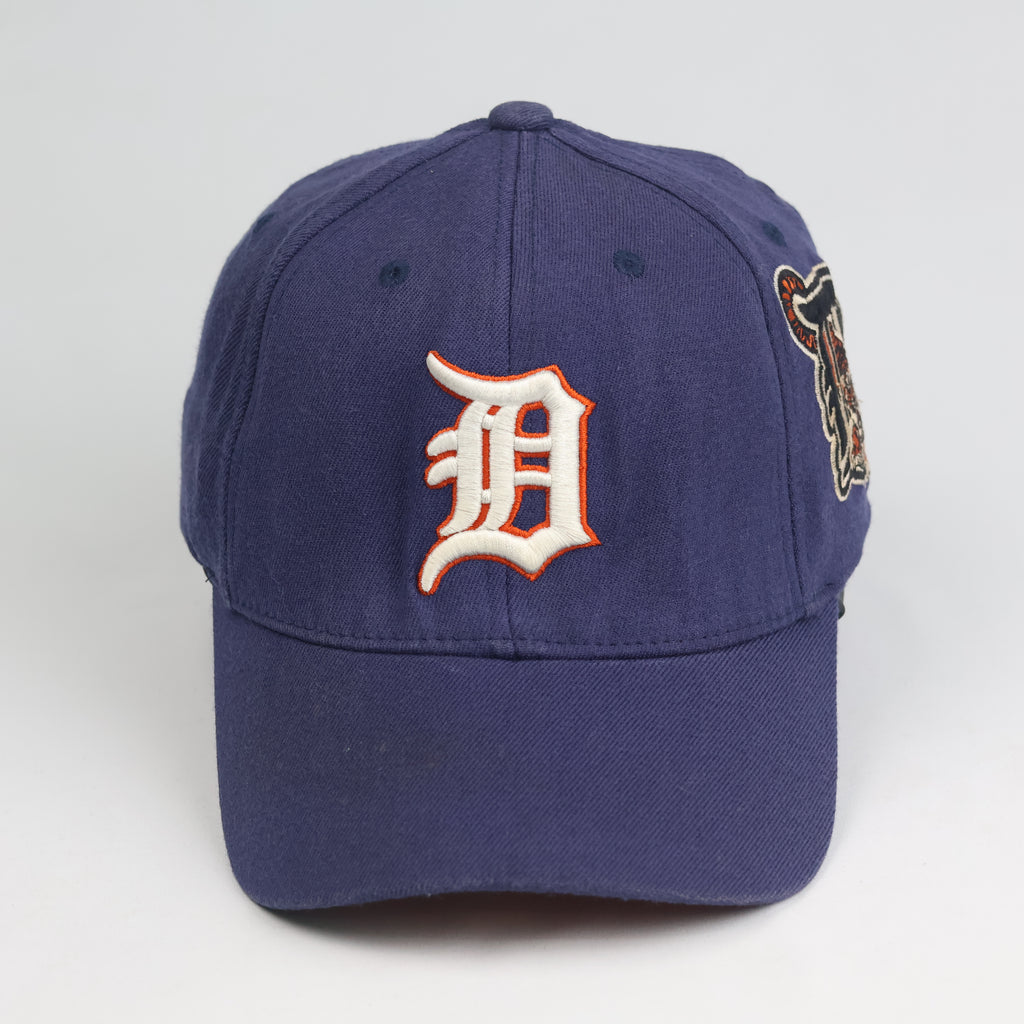 Thrifted Casad Sport Detroit Tigers Embroidered Side Patch Cap - Orange Underbrim