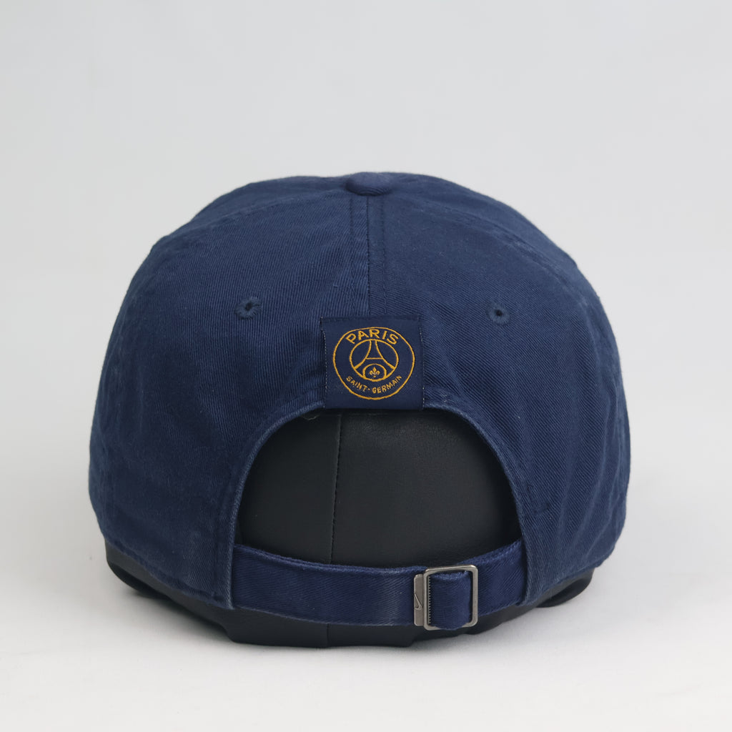 Thrifted Nike PSG Paris Saint-Germain Gold Embroidered Navy Dad Hat - 56-58cm