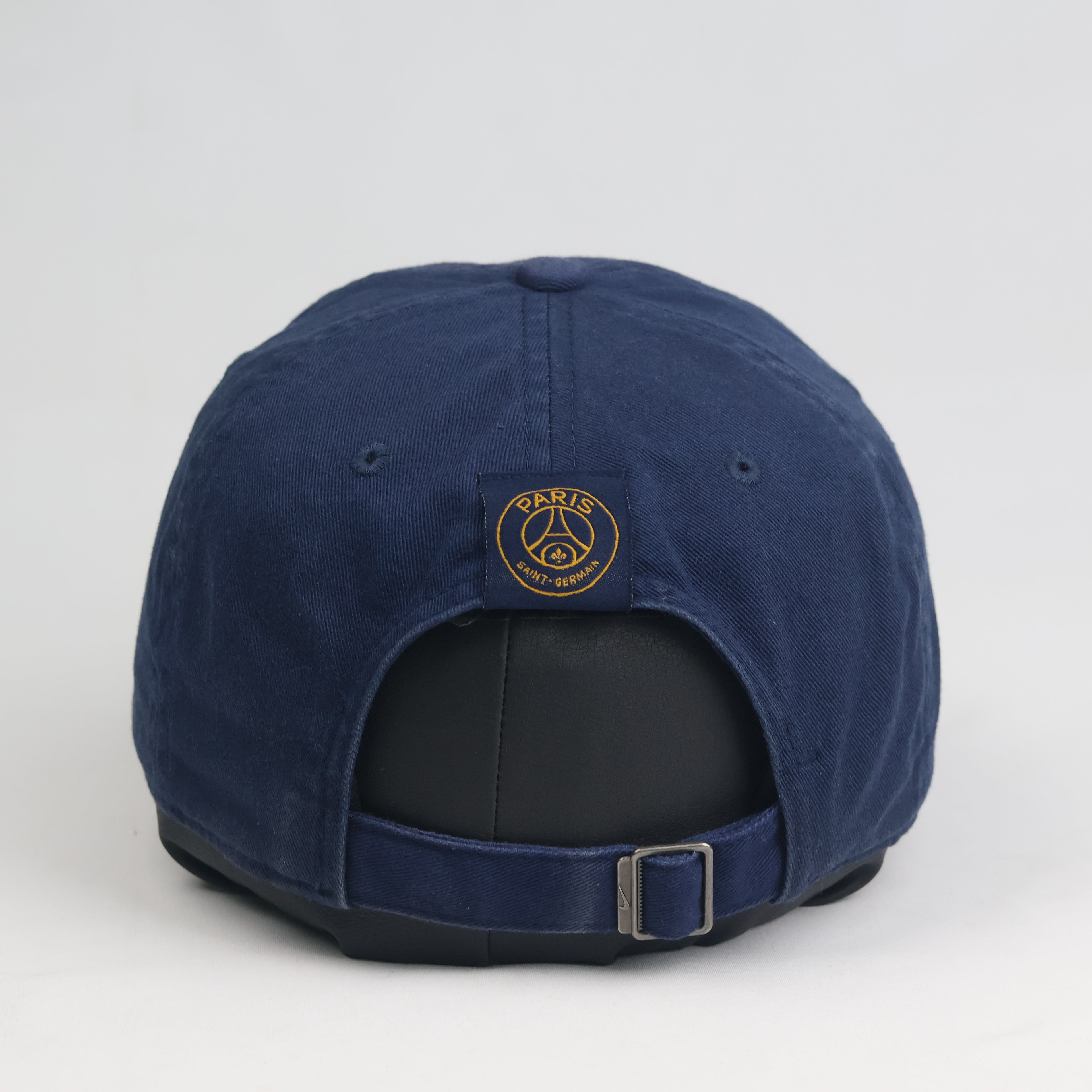 Thrifted Nike PSG Paris Saint-Germain Gold Embroidered Navy Dad Hat - 56-58cm