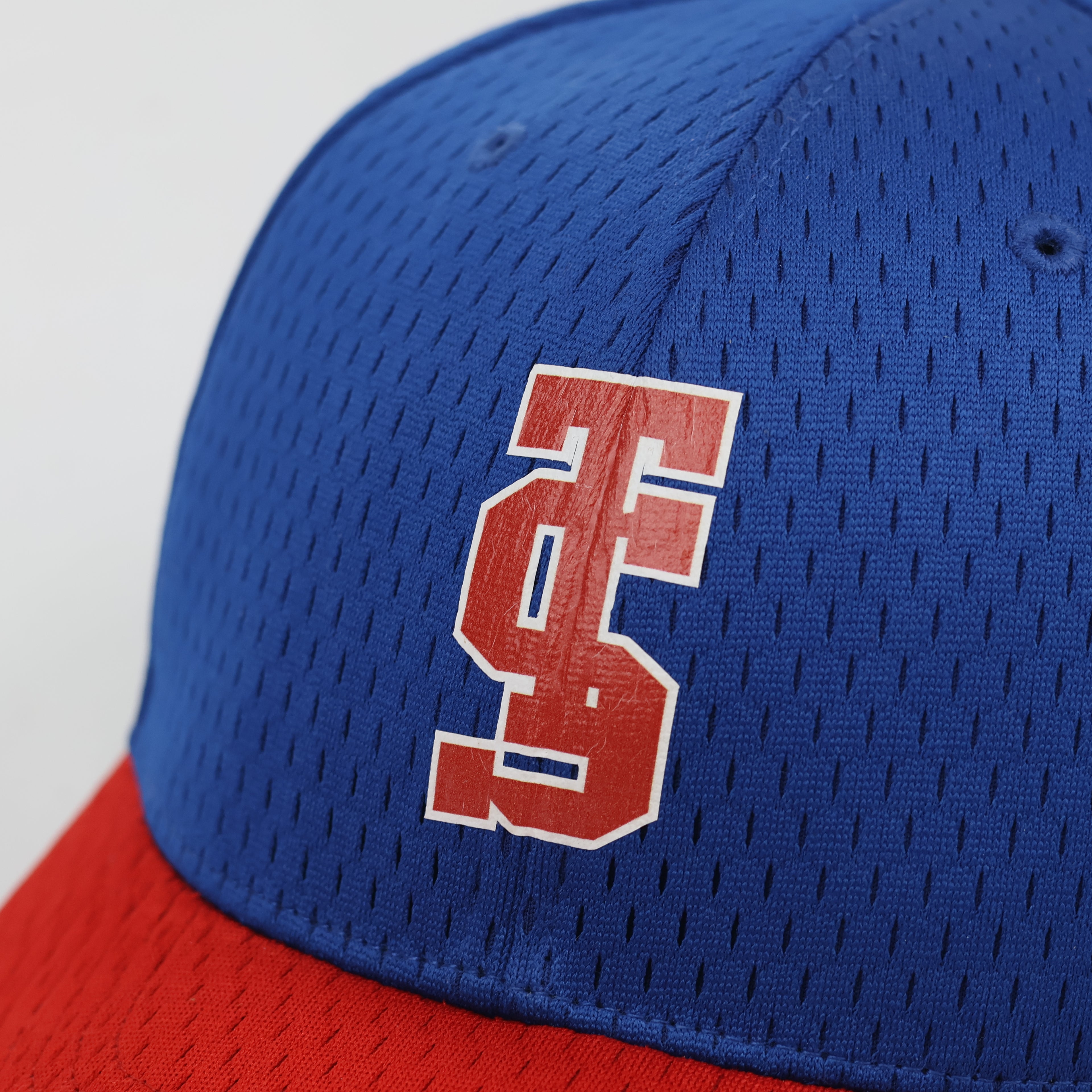 Richardson Pro Model 414 Athletic Thrifted Cap - Blue Red Performance Mesh Hat