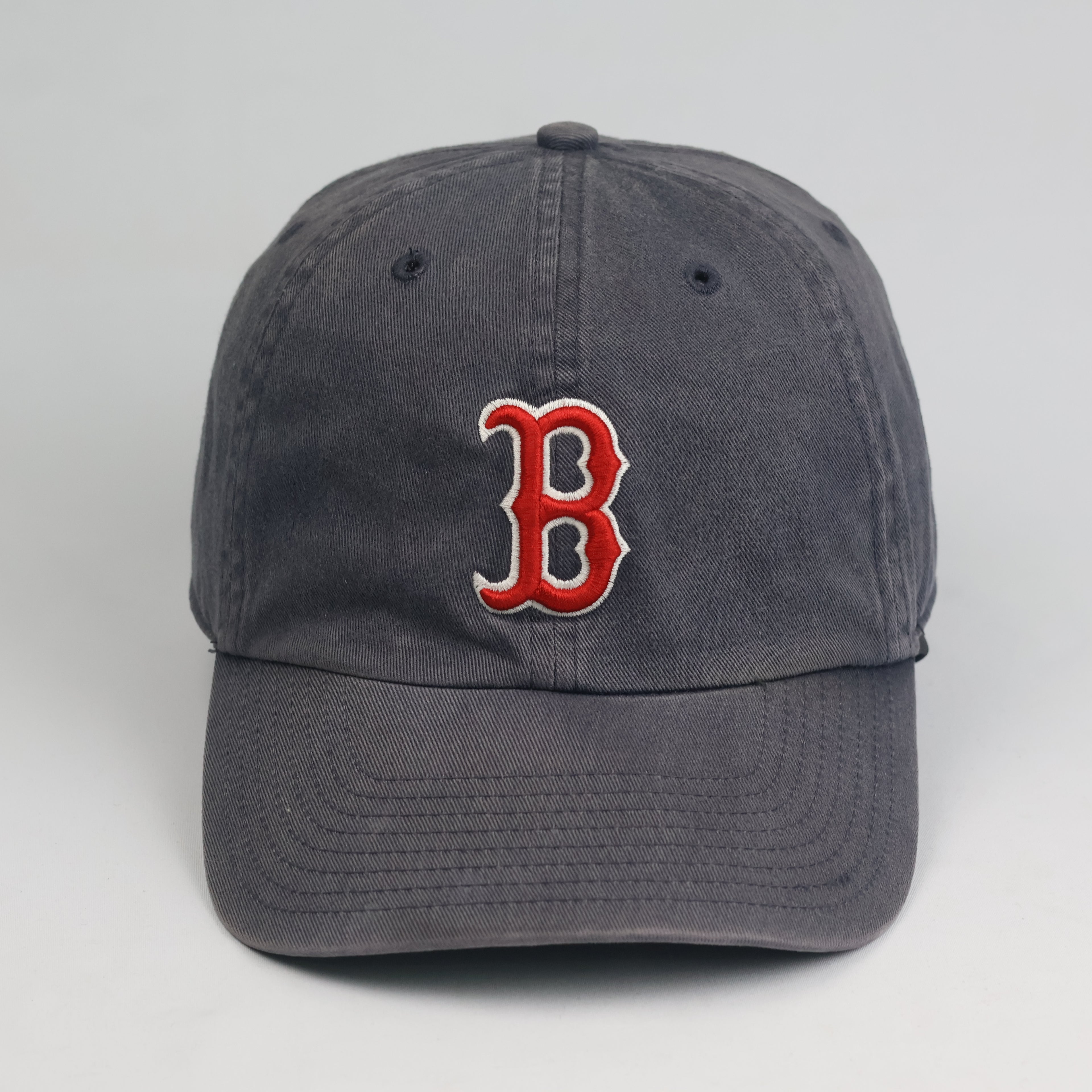 Thrifted Vintage MLB Boston Red Sox 'The Franchise' Garment Wash Dad Hat - Grey