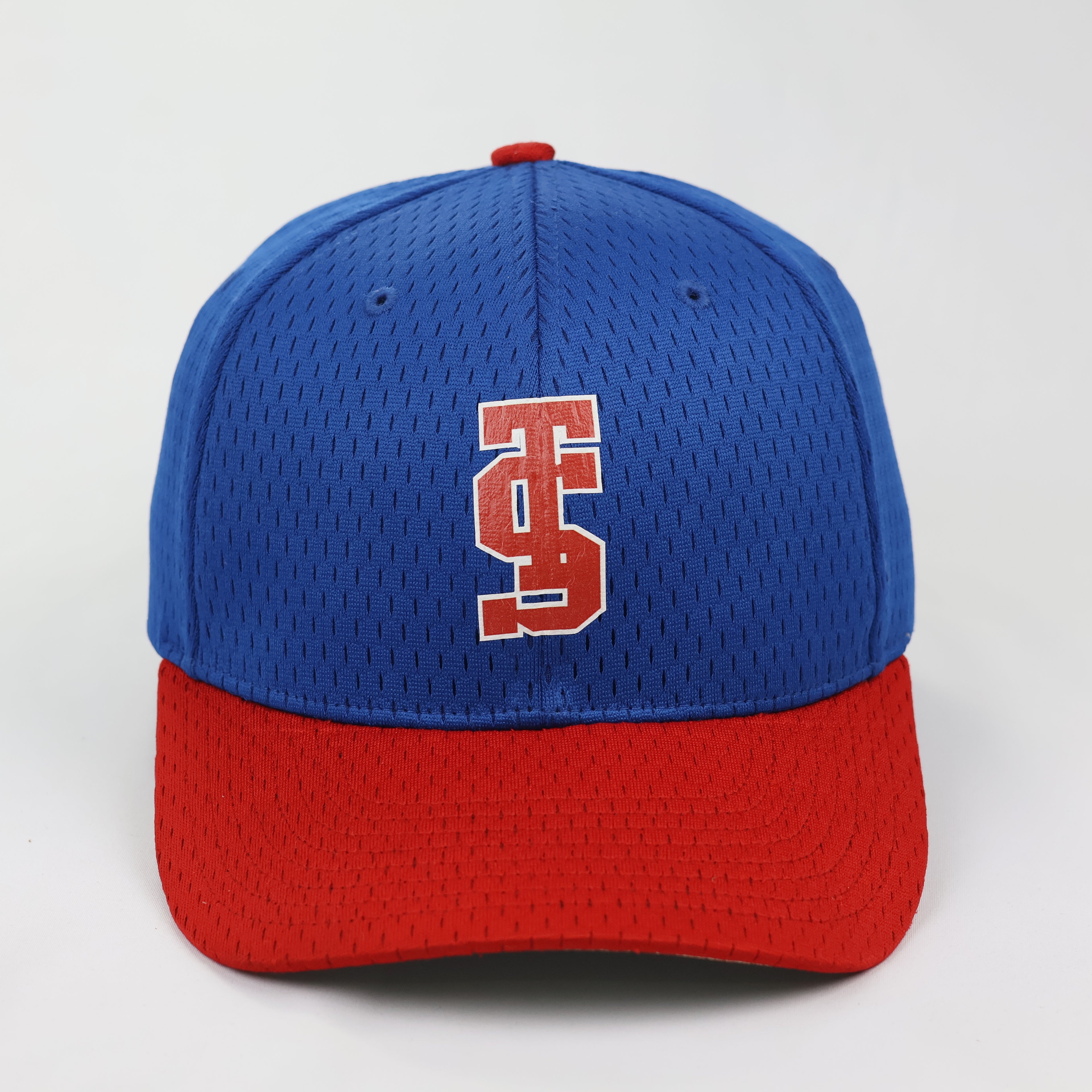 Richardson Pro Model 414 Athletic Thrifted Cap - Blue Red Performance Mesh Hat
