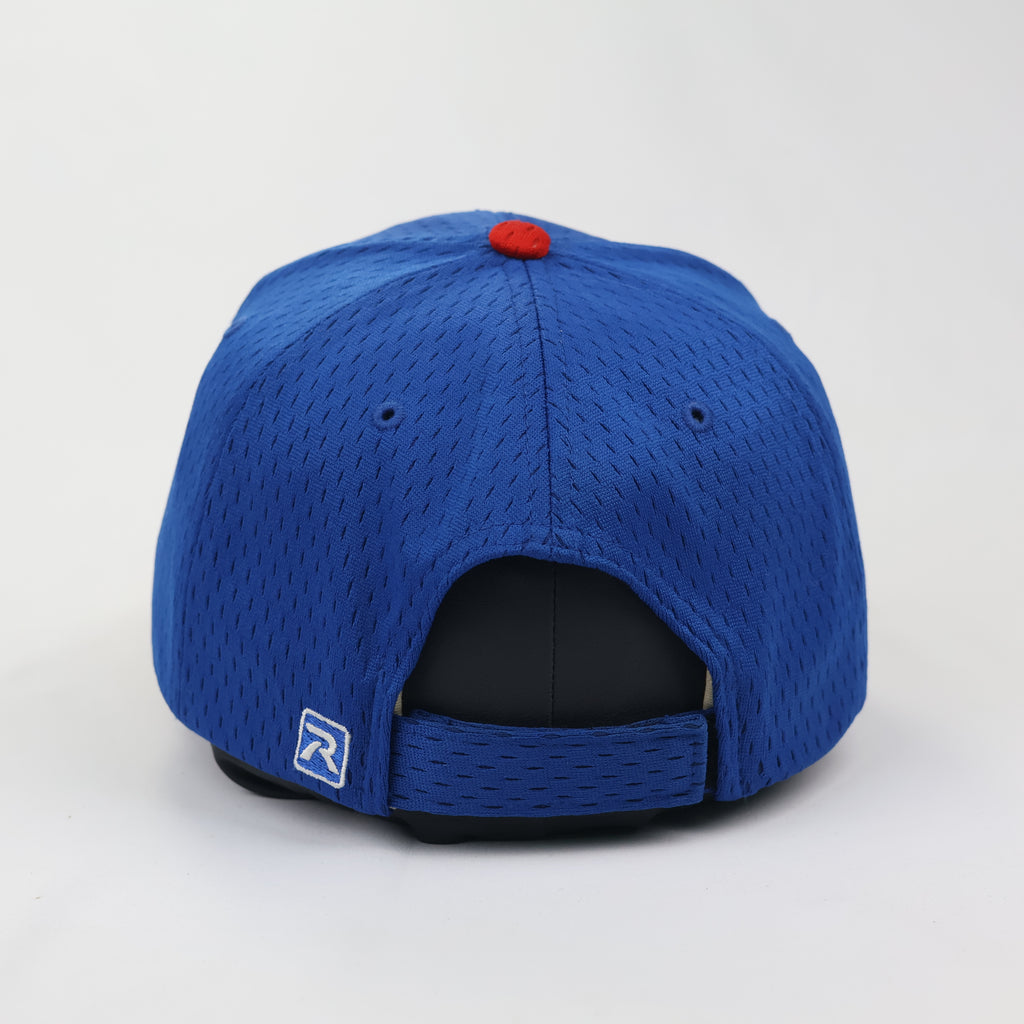 Richardson Pro Model 414 Athletic Thrifted Cap - Blue Red Performance Mesh Hat